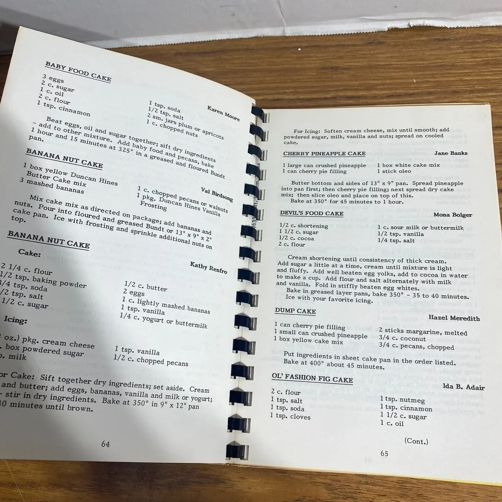 Mount Vernon Texas First United Methodist Church Cookbook VTG Comb Local